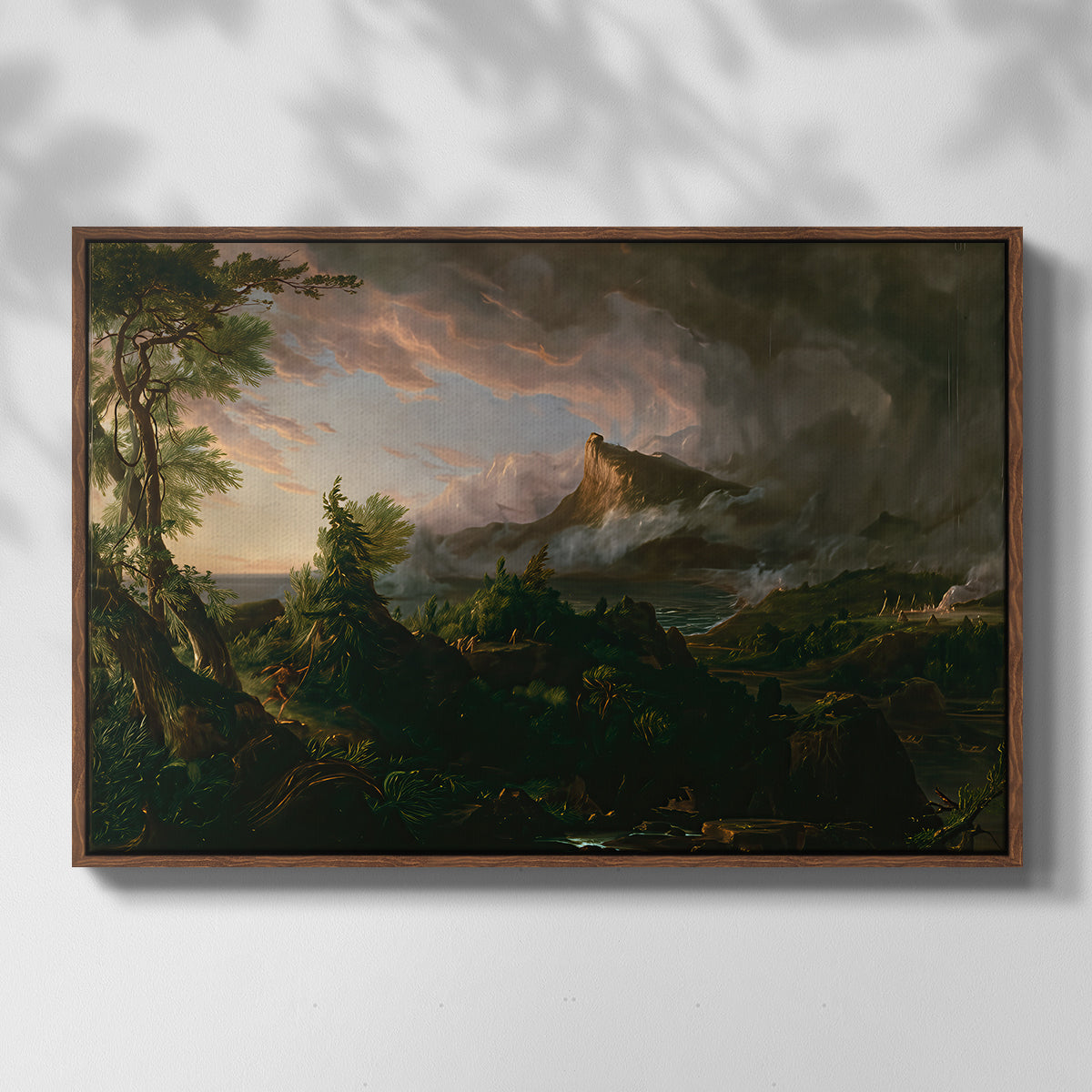The Course of Empire: The Savage State, 1834 - Floater Framed Canvas Print