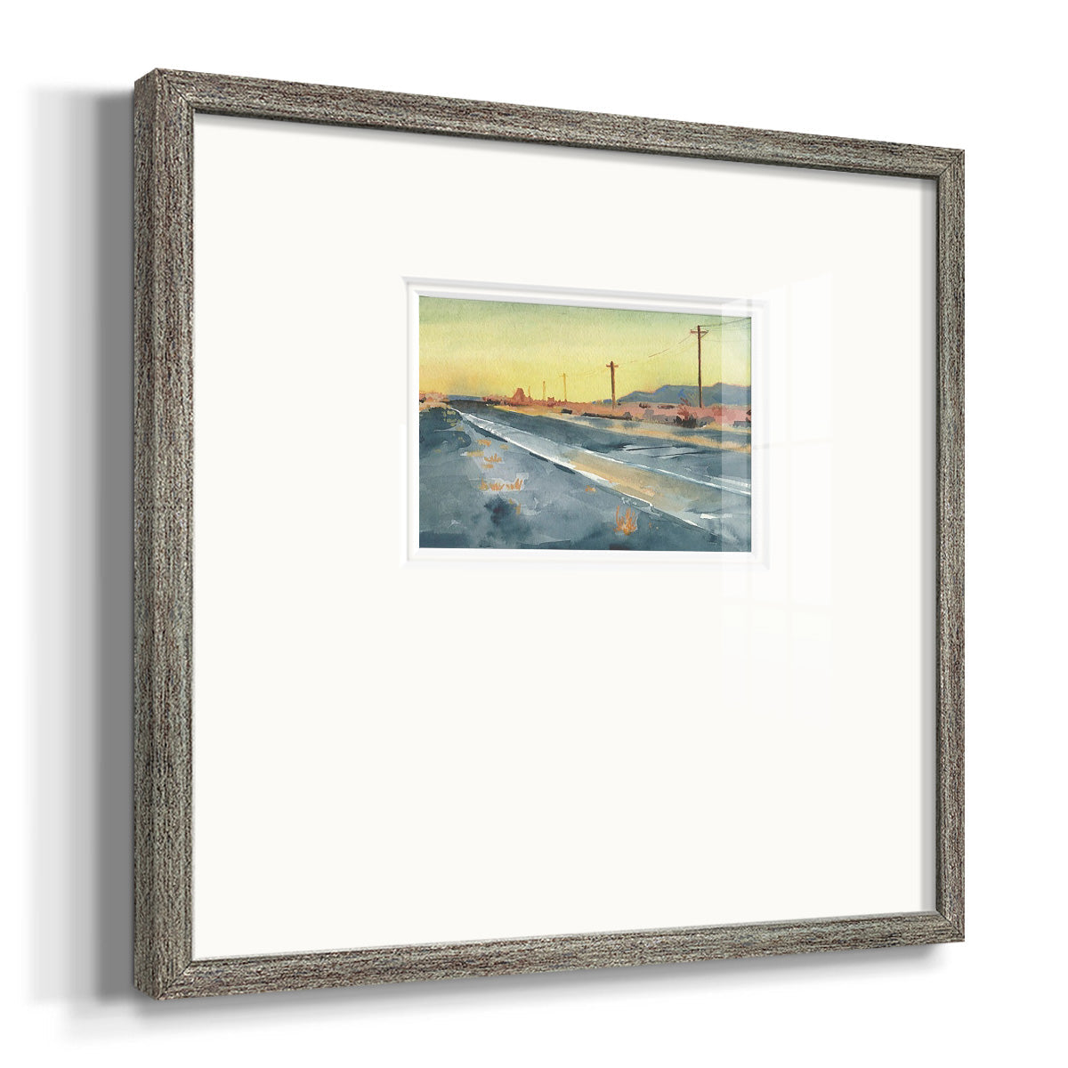 Deserted Highway I Premium Framed Print Double Matboard