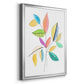 Color Pop Leaves I - Modern Framed Canvas Print