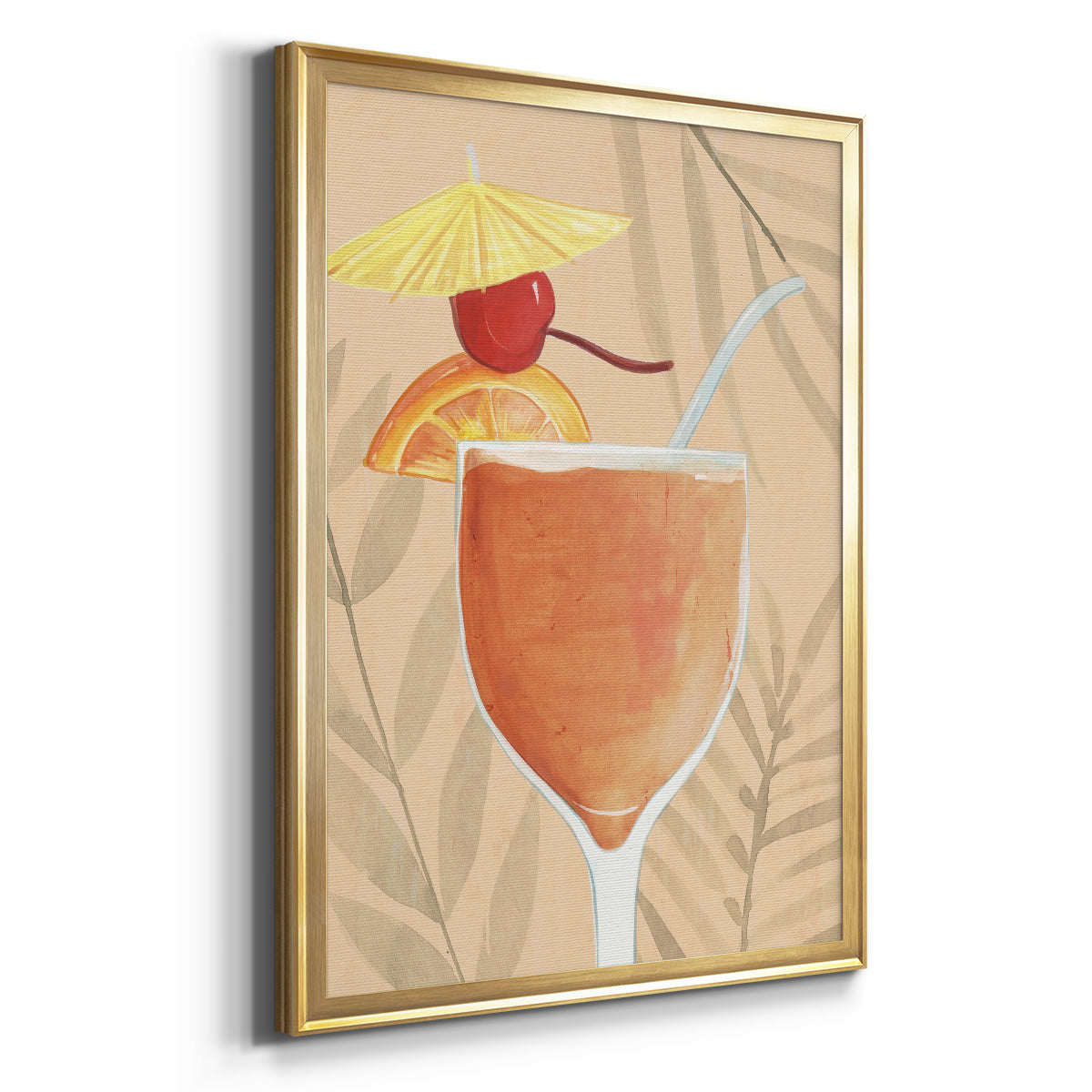 Tropical Cocktail I - Modern Framed Canvas Print