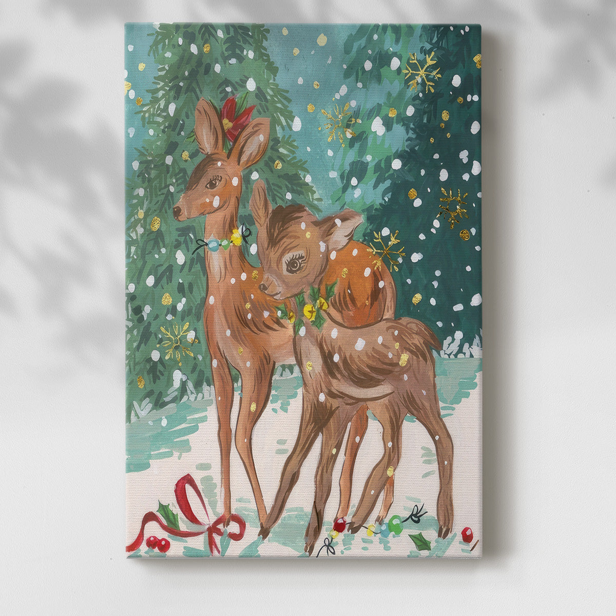 Doe and Fawn I - Gallery Wrapped Canvas