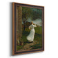 Narrative religious genre scene by Winslow Homer printed on canvas in an ornate bronzed mahogany wood frame with a vertical orientation.