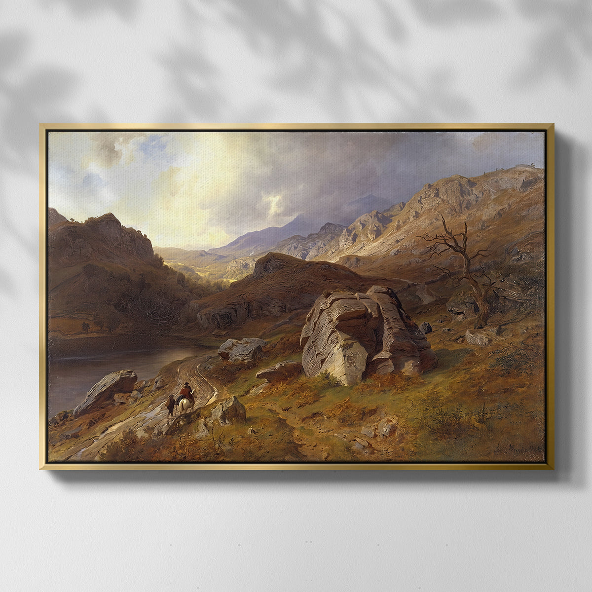 Lledr Valley in Wales, 1864 - Floater Framed Canvas Print