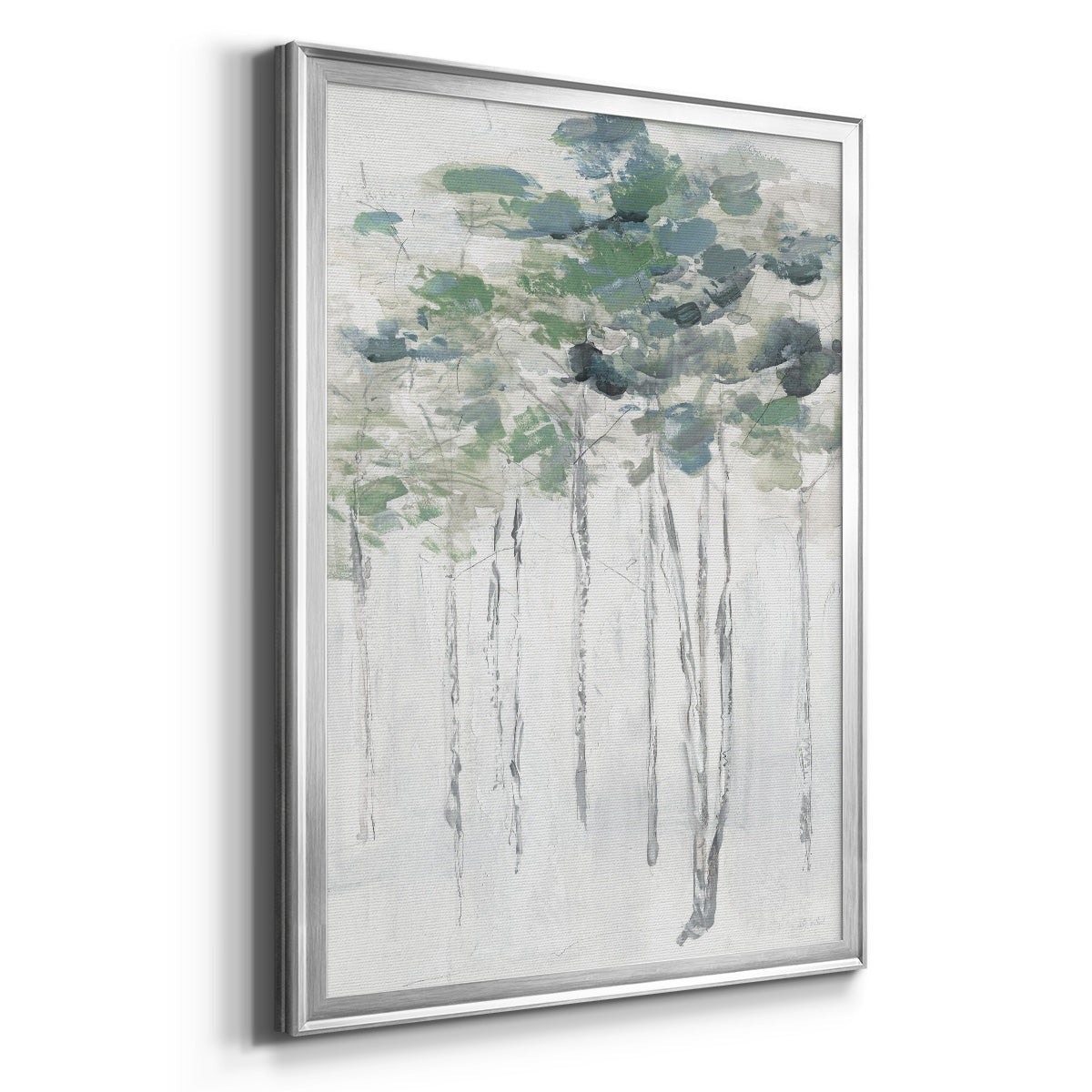 Impasto Tree Line II - Modern Framed Canvas Print