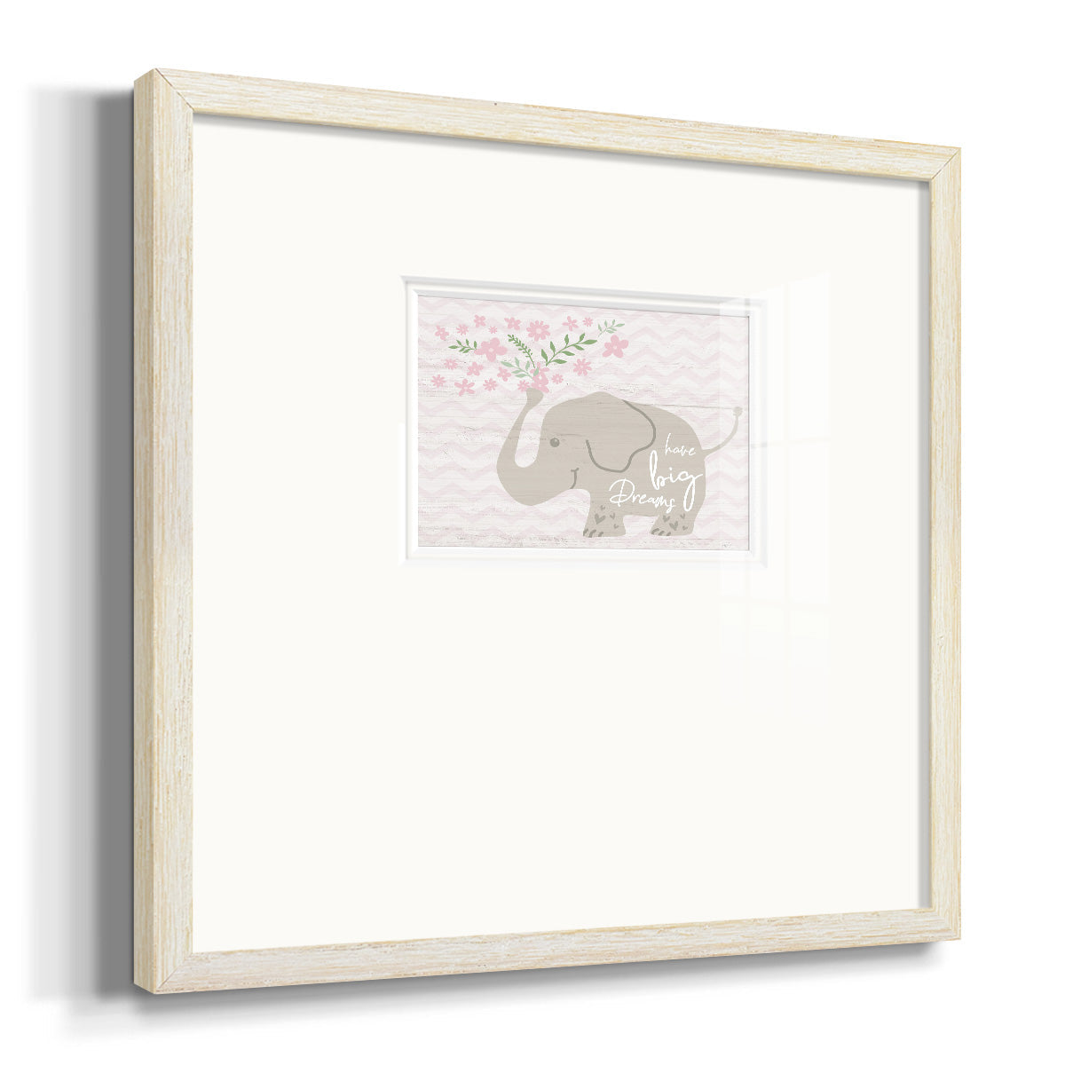 Floral Elephant - Double Matboard Framed Print