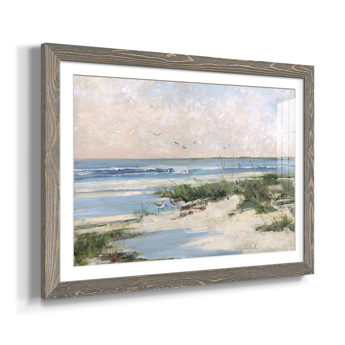 Soft Morning Sea - Barnwood Framed Art Print