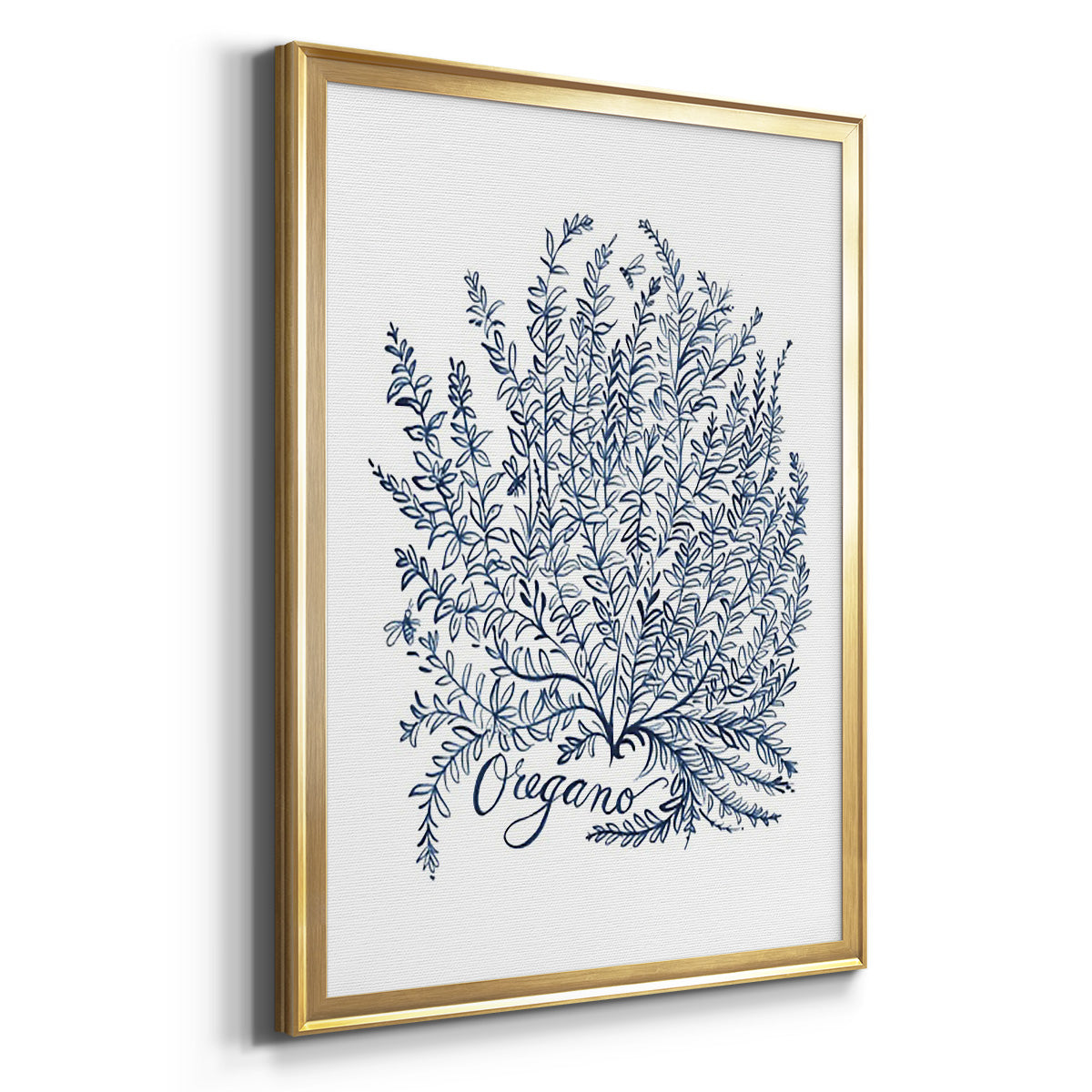 Summer Herb Garden Sketches II - Modern Framed Canvas Print