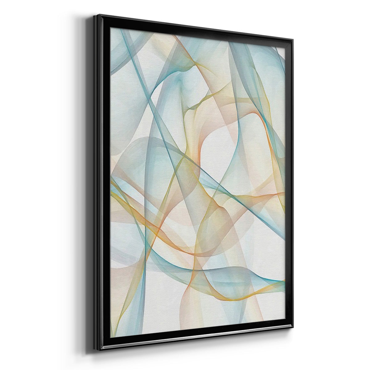 Curves and Waves III - Modern Framed Canvas Print