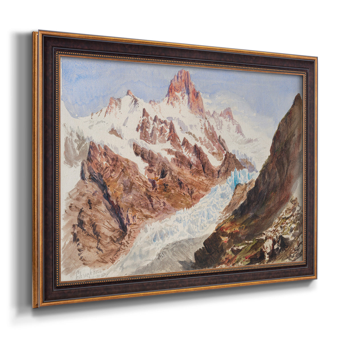 Schreckhorn, Eismeer - Ornate Framed Canvas Print