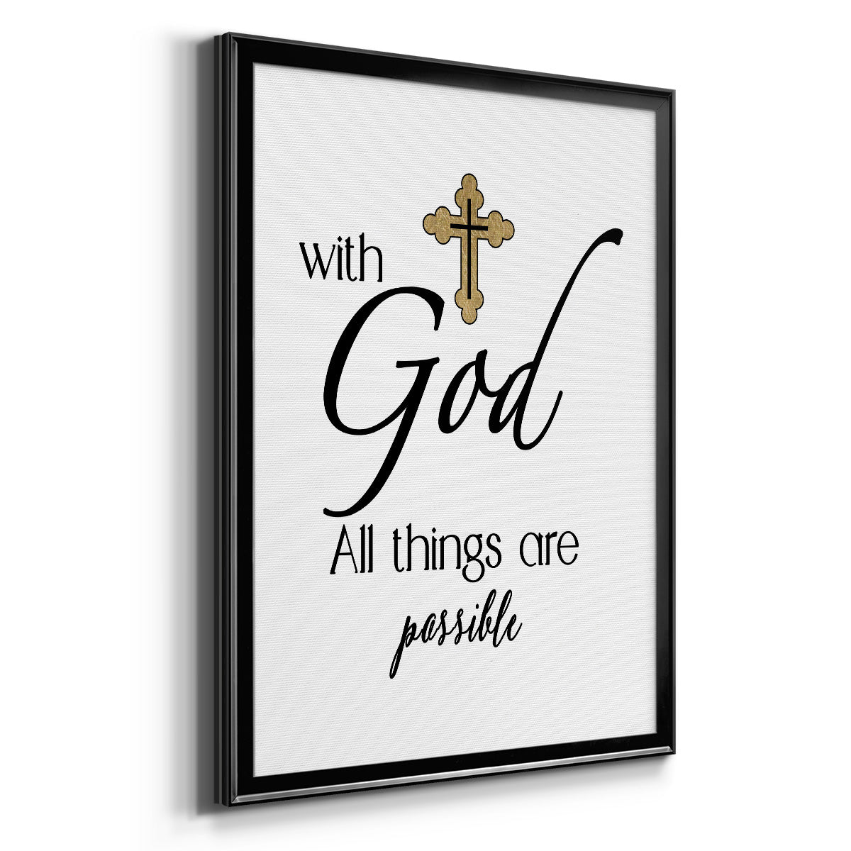All Things Possible Gold - Modern Framed Canvas Print