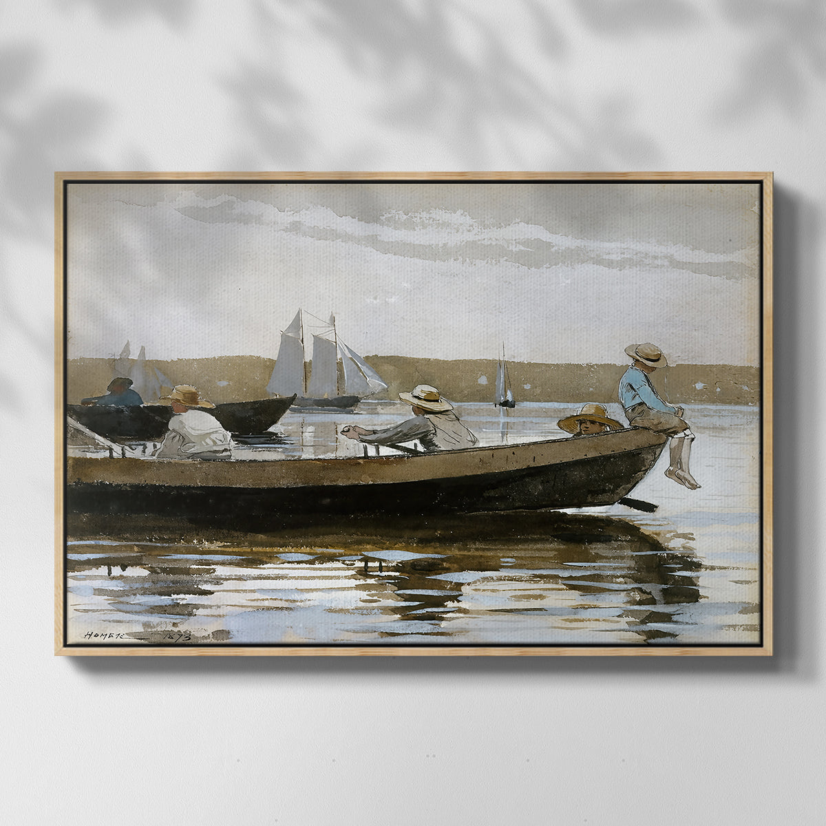 Boys in a Dory, 1873 - Floater Framed Canvas Print