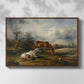 Two Horses on the Pasture, c. 1825 - Floater Framed Canvas Print