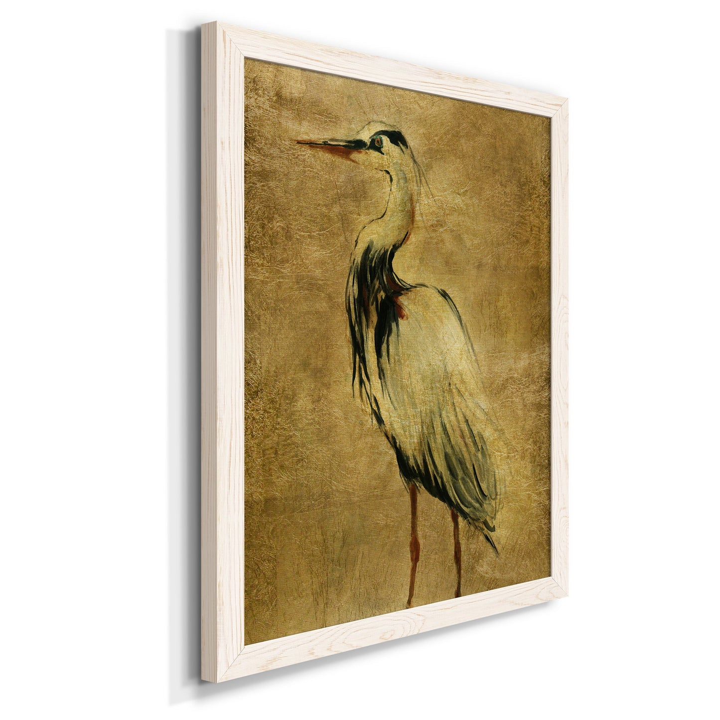 Gold Crane at Dusk II - Premium Canvas Framed in Barnwood - Ready to Hang