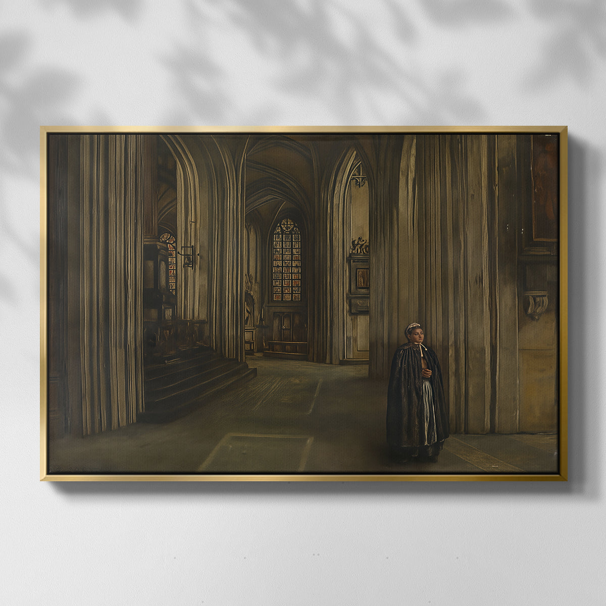 Interior of a Church, 1871 - Floater Framed Canvas Print