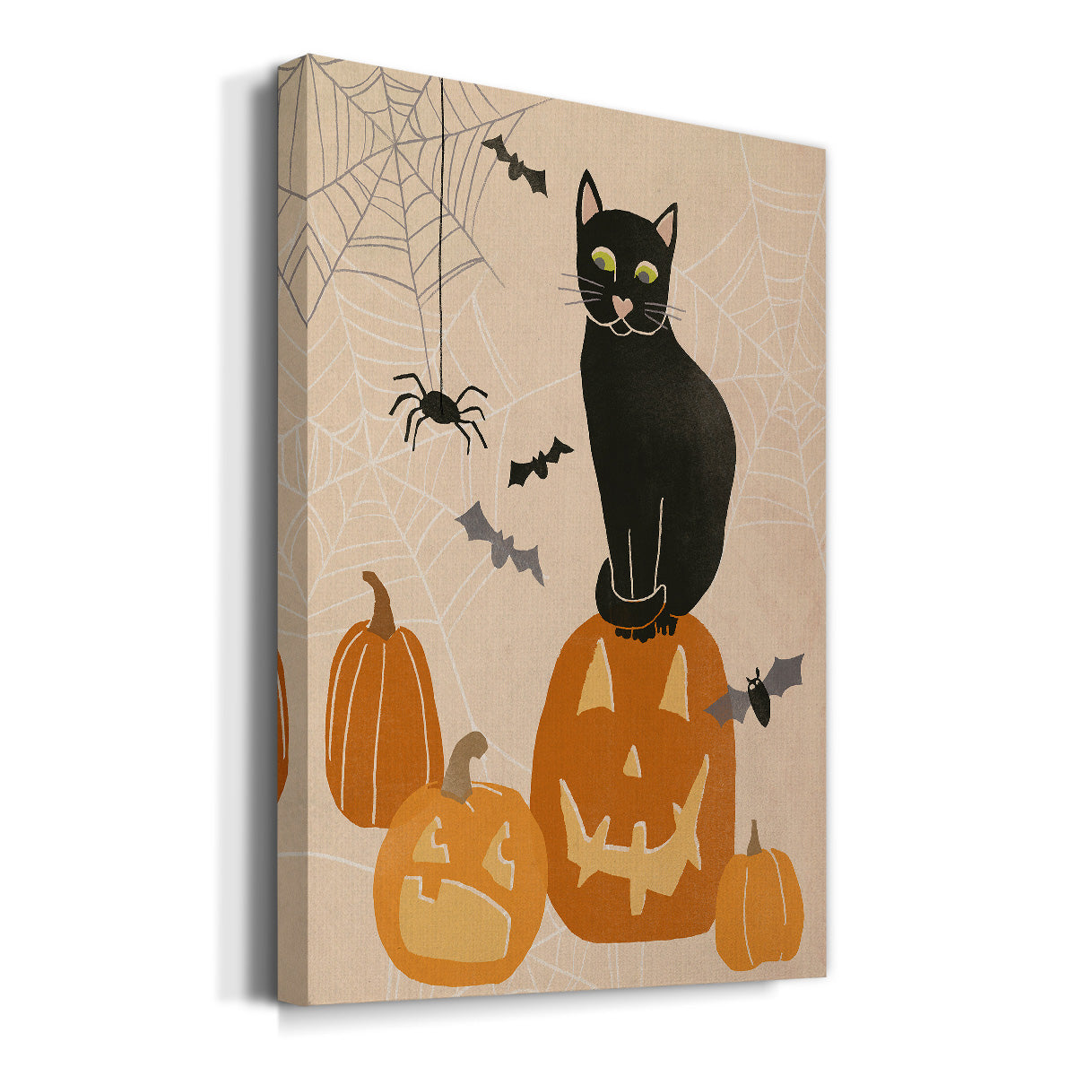 Pumpkin Patch Cats II Premium Gallery Wrapped Canvas - Ready to Hang