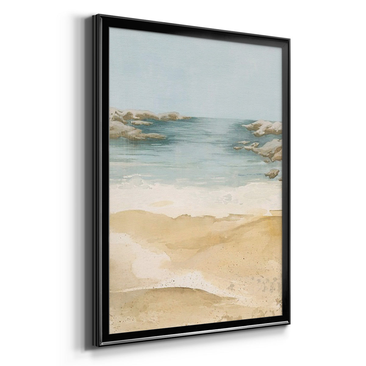 Tranquil Beach II - Modern Framed Canvas Print