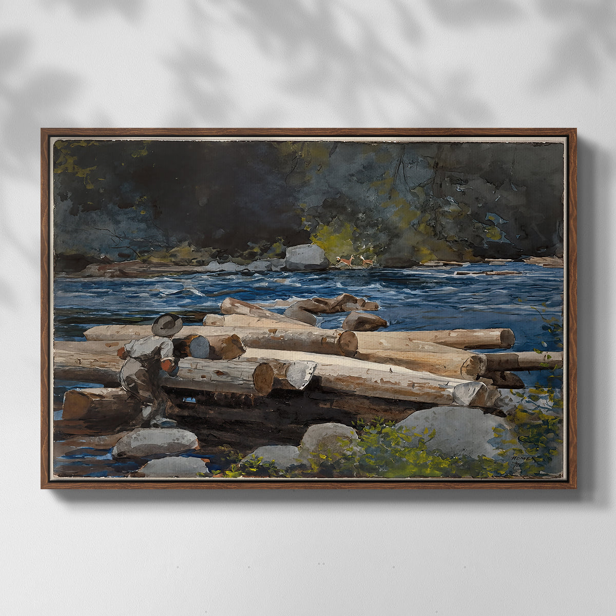 Hudson River, 1892 - Floater Framed Canvas Print