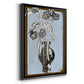 Graphic Flowers in Vase II - Modern Framed Canvas Print