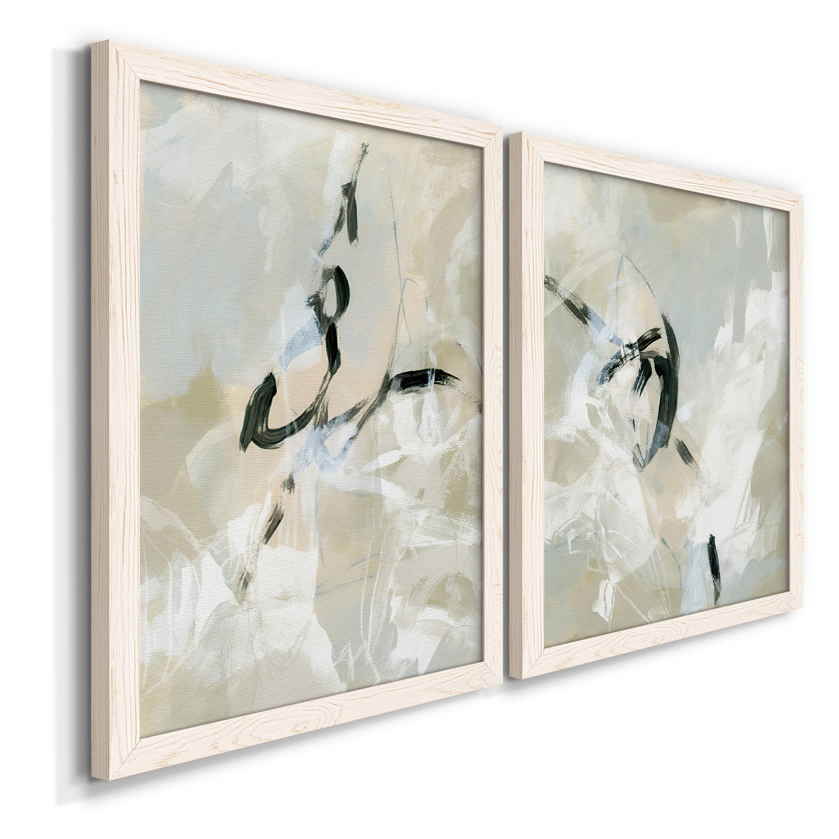 Scribble Veil I - Premium Framed Canvas 2 Piece Set - Ready to Hang