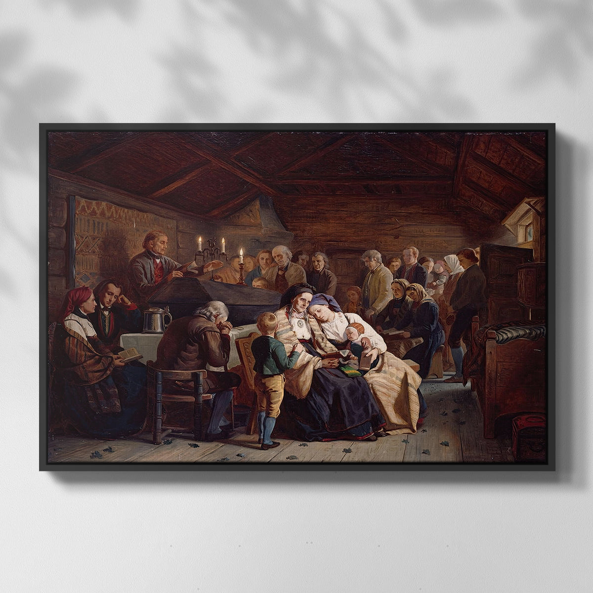 Funeral Feast, 1854 - Floater Framed Canvas Print