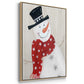 Snowman - Framed Premium Gallery Wrapped Canvas L Frame 3 Piece Set - Ready to Hang