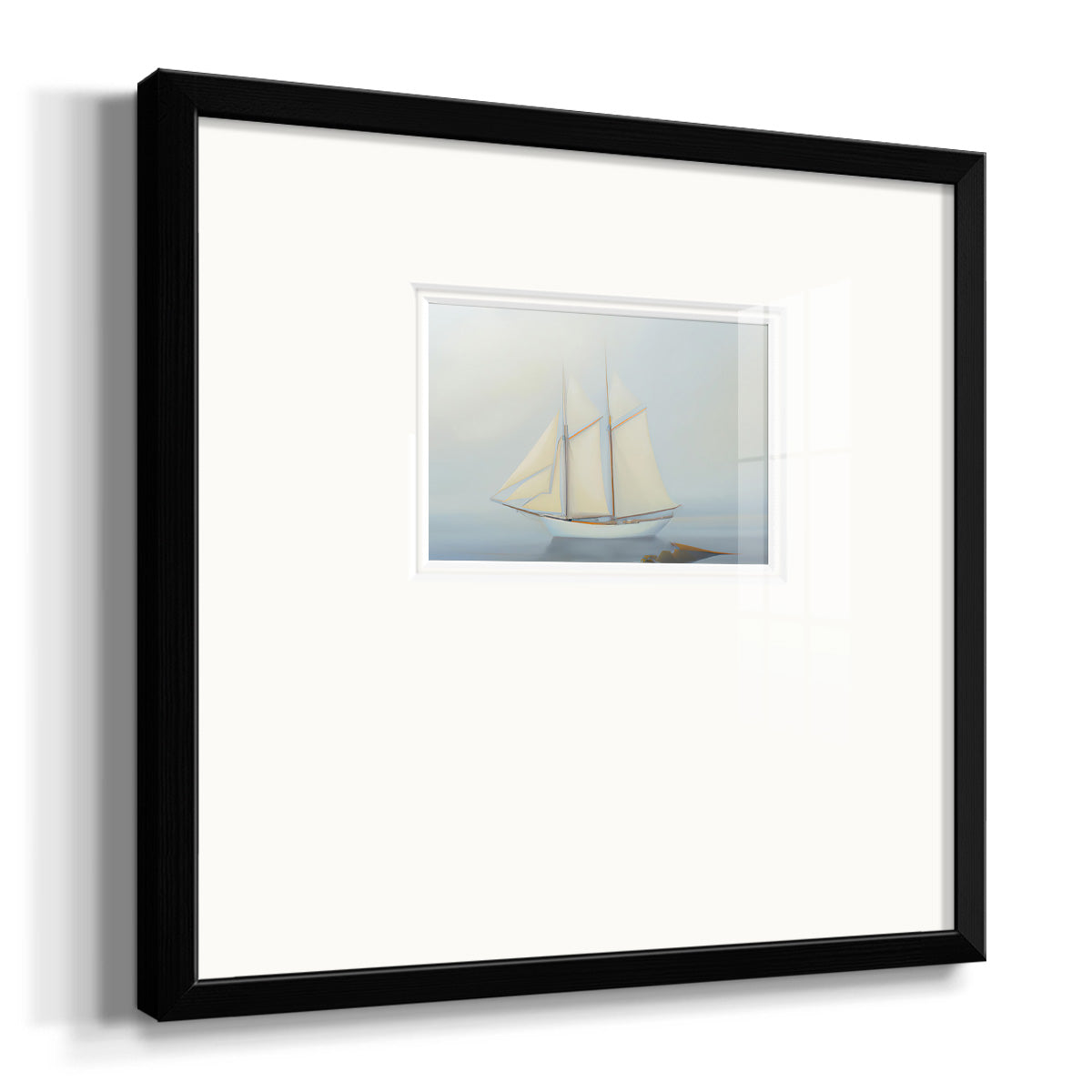 Foggy Sail II Premium Framed Print Double Matboard