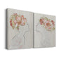 Fashion Floral Silhouette I Premium Gallery Wrapped Canvas - Ready to Hang - Set of 2 - 8 x 12 Each