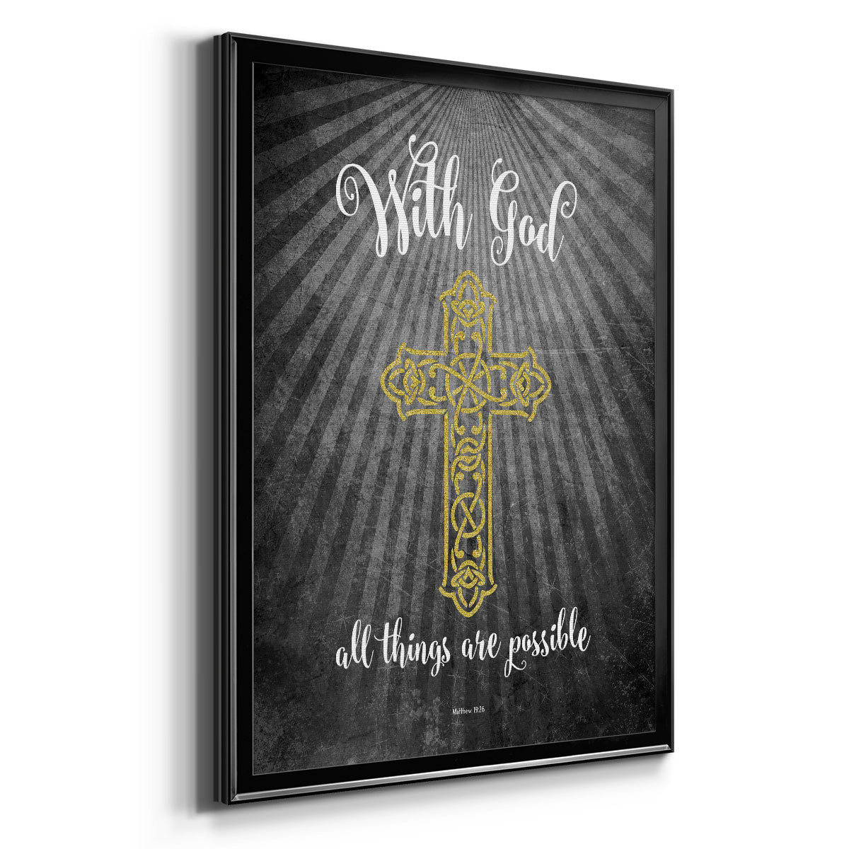 With God Gold - Modern Framed Canvas Print