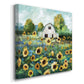 Sunflower Farmhouse  - Canvas Art Print