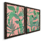 Pink and Green Birds of Paradise I - Premium Framed Canvas 2 Piece Set - Ready to Hang