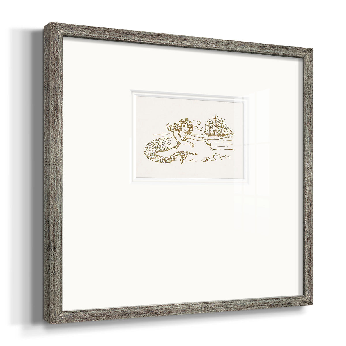 Sunning Mermaid I Premium Framed Print Double Matboard