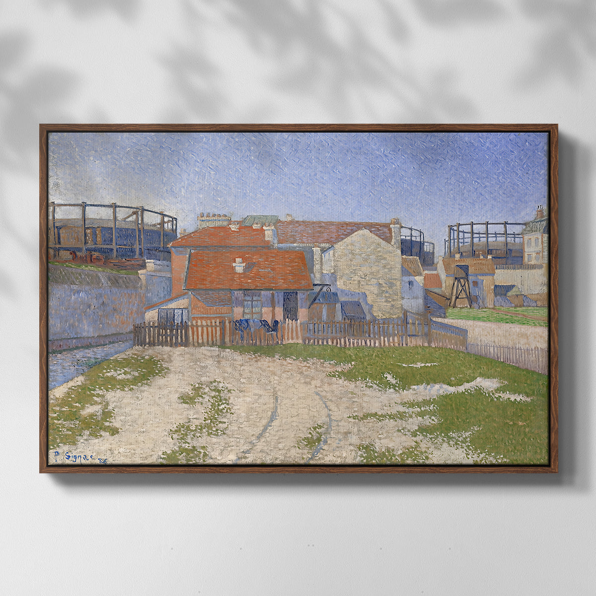 Gasometers at Clichy, 1886 - Floater Framed Canvas Print
