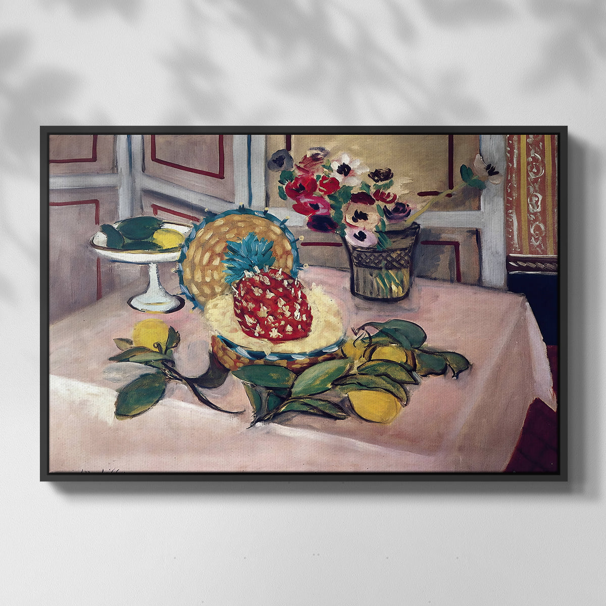 Still Life with Pineapple and Lemons, 1925 - Floater Framed Canvas Print