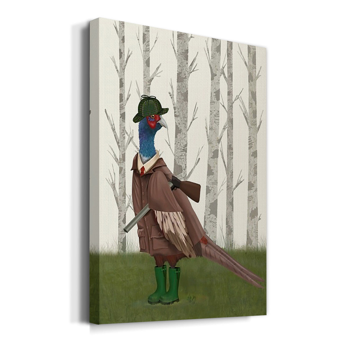 Pheasant Shooting Party 5 Premium Gallery Wrapped Canvas - Ready to Hang