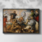 The Wolf and Fox Hunt, c. 1616 - Floater Framed Canvas Print