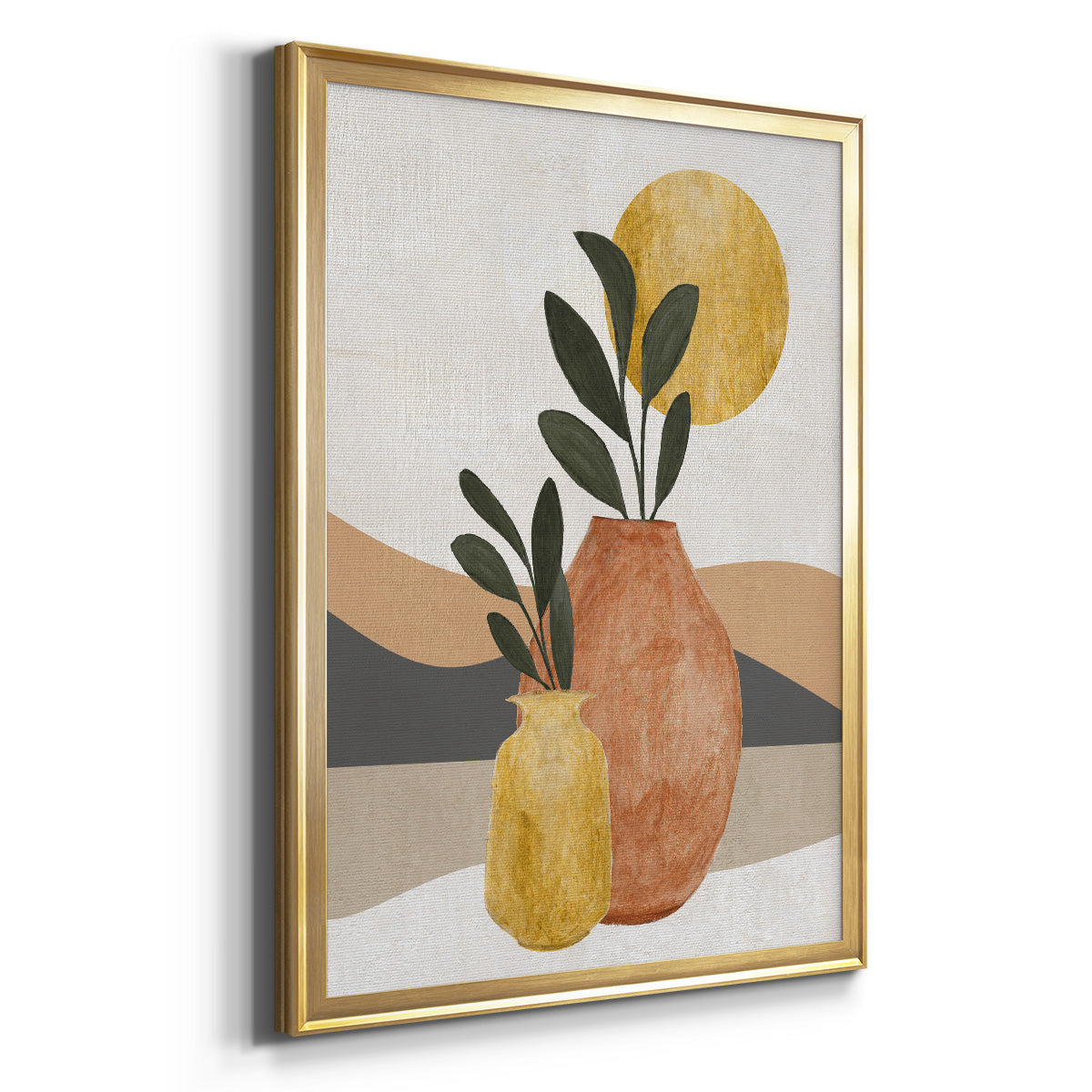 Adobe Moon II - Modern Framed Canvas Print