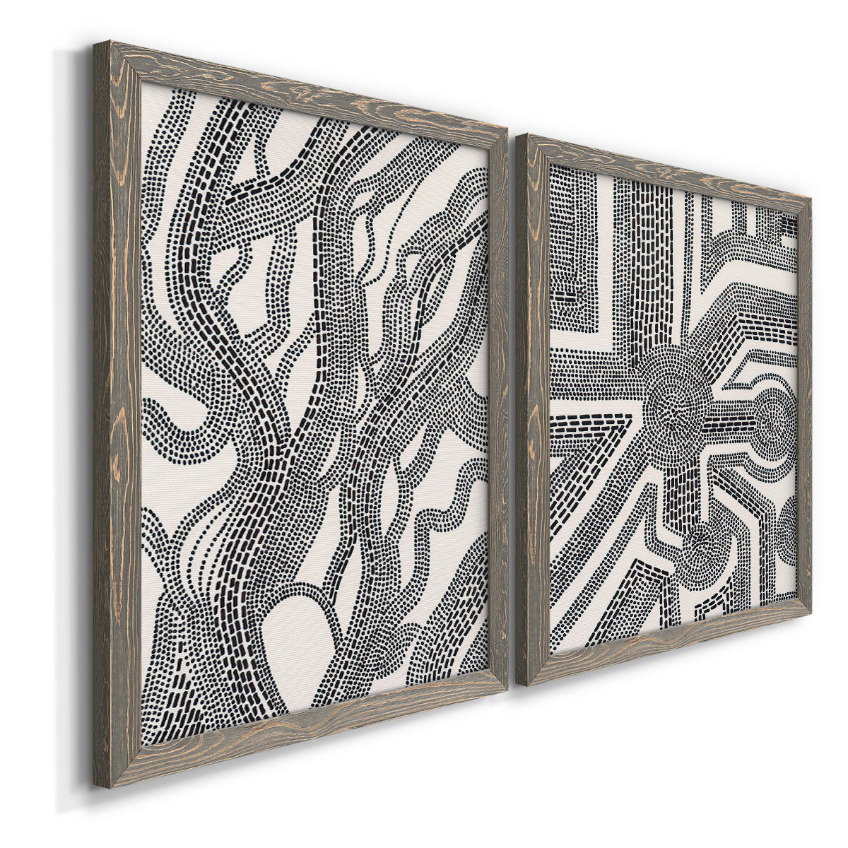 Dots and Dashes I - Premium Framed Canvas 2 Piece Set - Ready to Hang