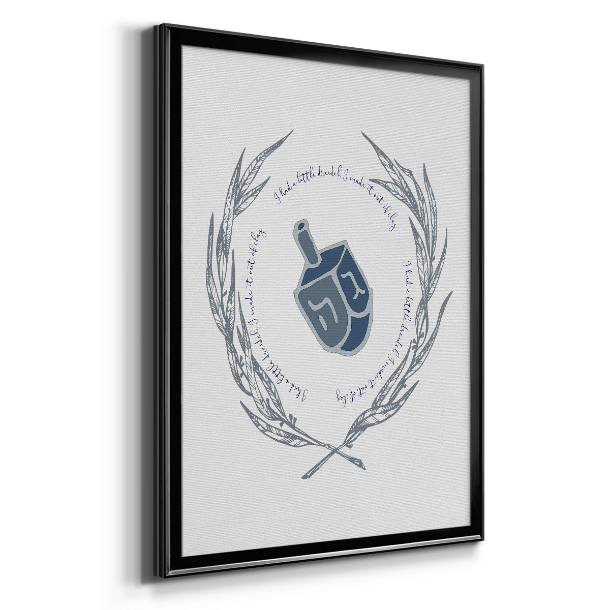 Hanukkah Dreidel - Modern Framed Canvas Print