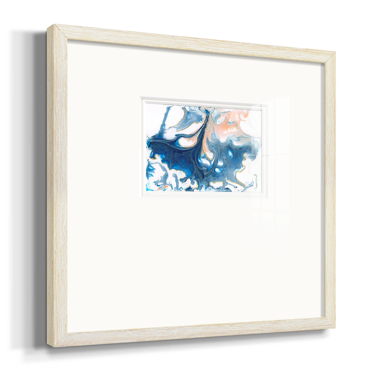 Dancing Blue I Premium Framed Print Double Matboard