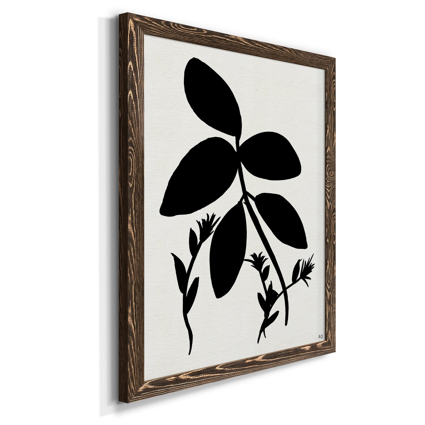 Silhouette Garden II - Premium Canvas Framed in Barnwood - Ready to Hang