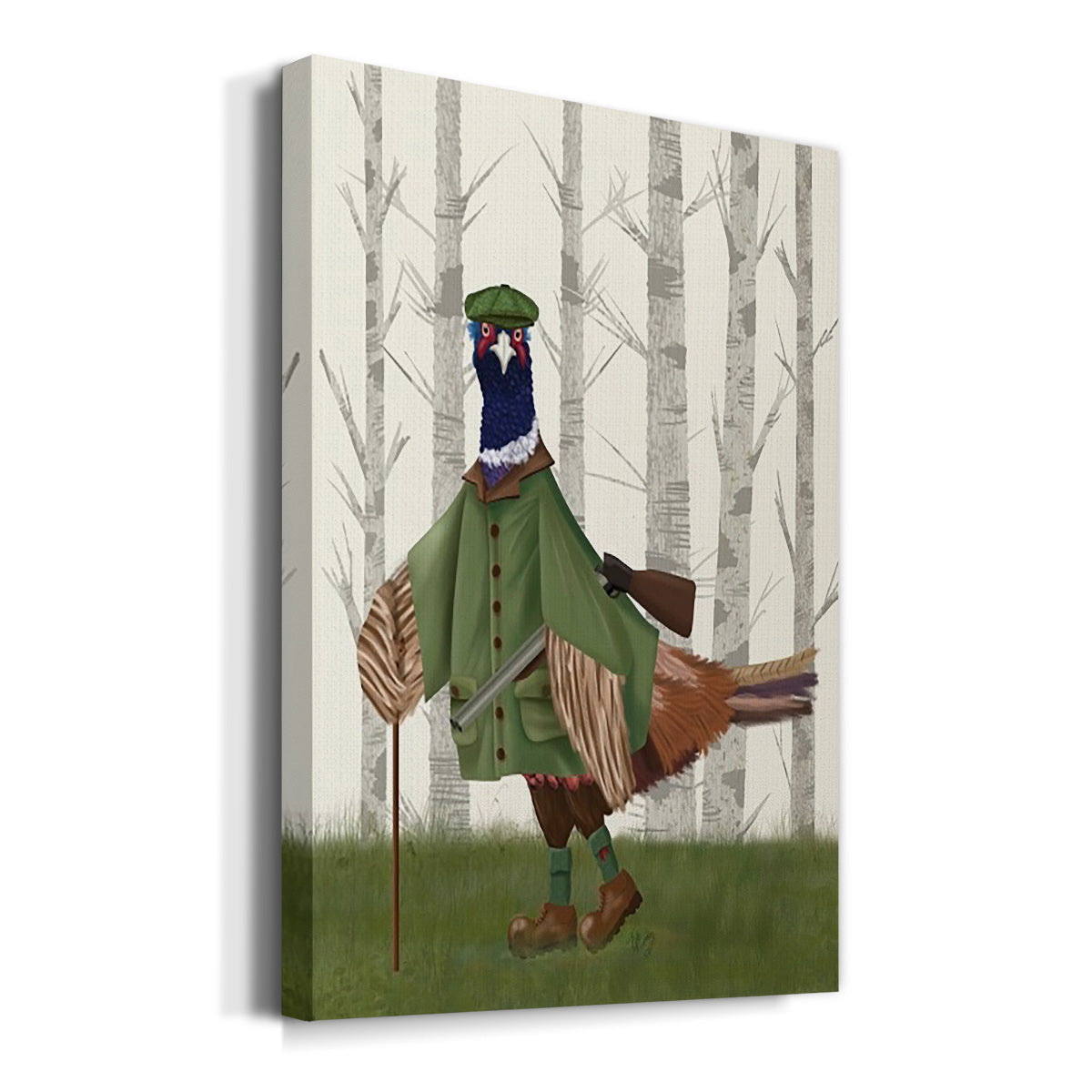 Pheasant Shooting Party 6 Premium Gallery Wrapped Canvas - Ready to Hang