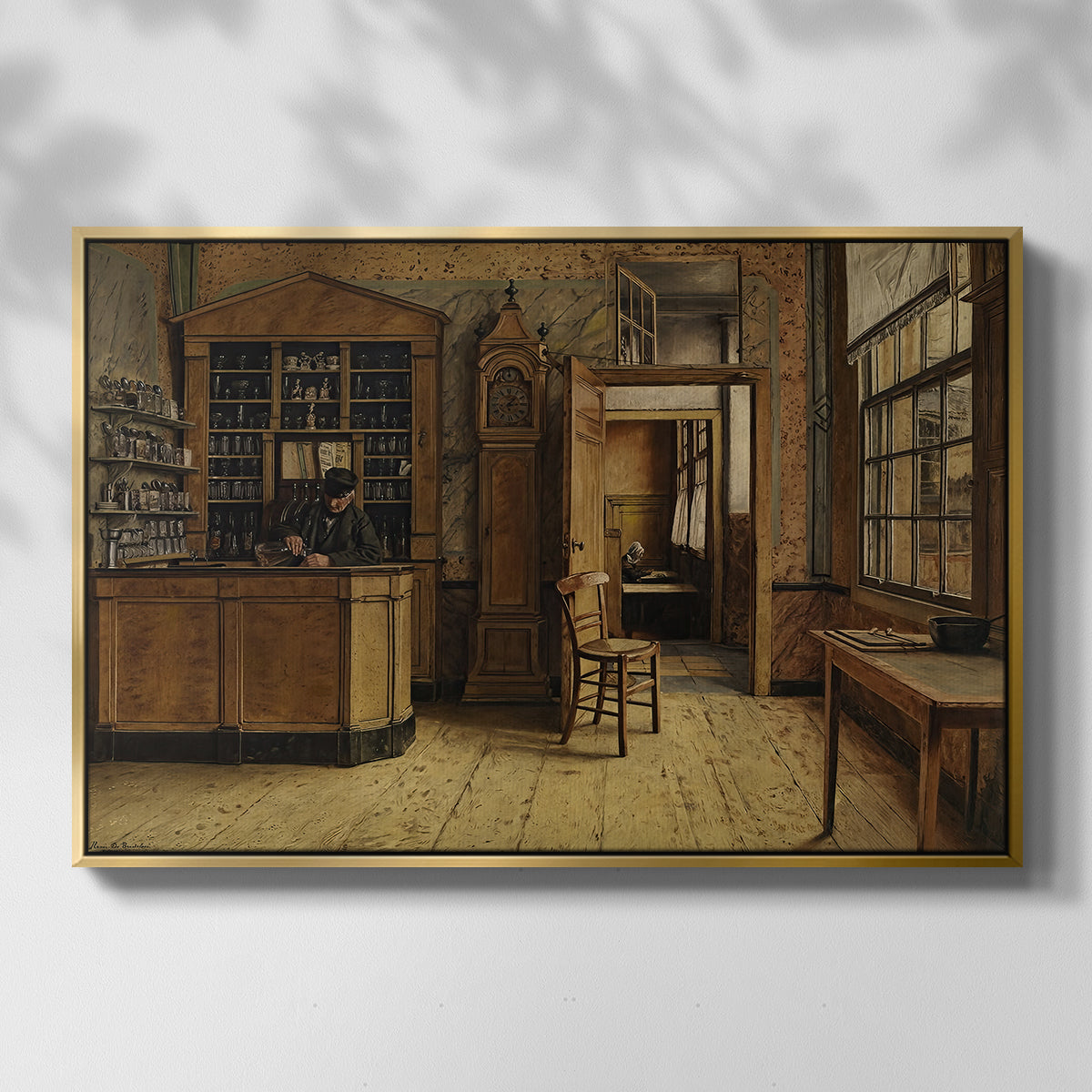 The Old Inn 'Het Loodshuis' in Antwerp, 1877 - Floater Framed Canvas Print