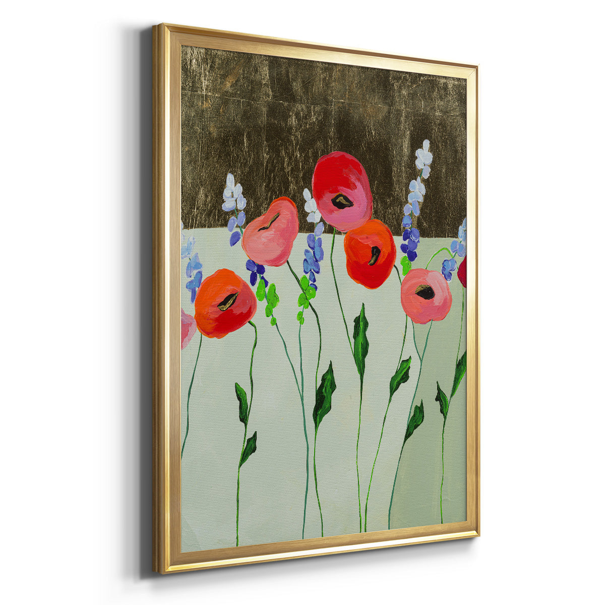 Poppy Party - Modern Framed Canvas Print