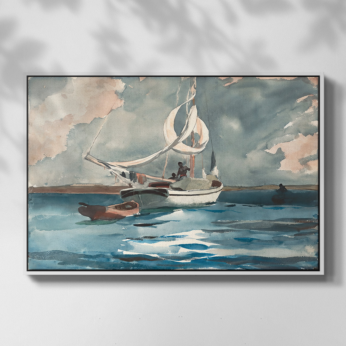 Sloop, Nassau, 1899 - Floater Framed Canvas Print