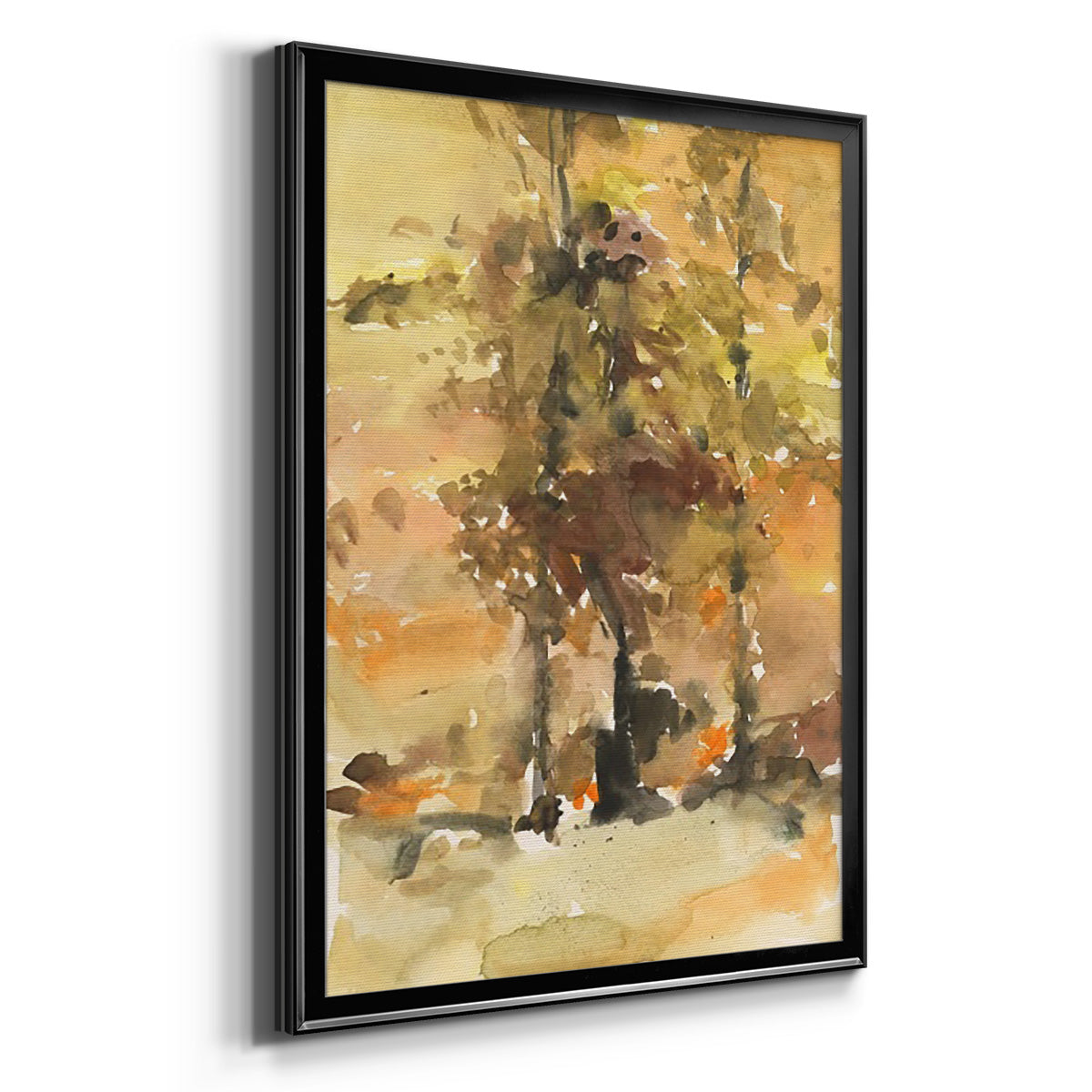 Fall Foliage Watercolor I - Modern Framed Canvas Print