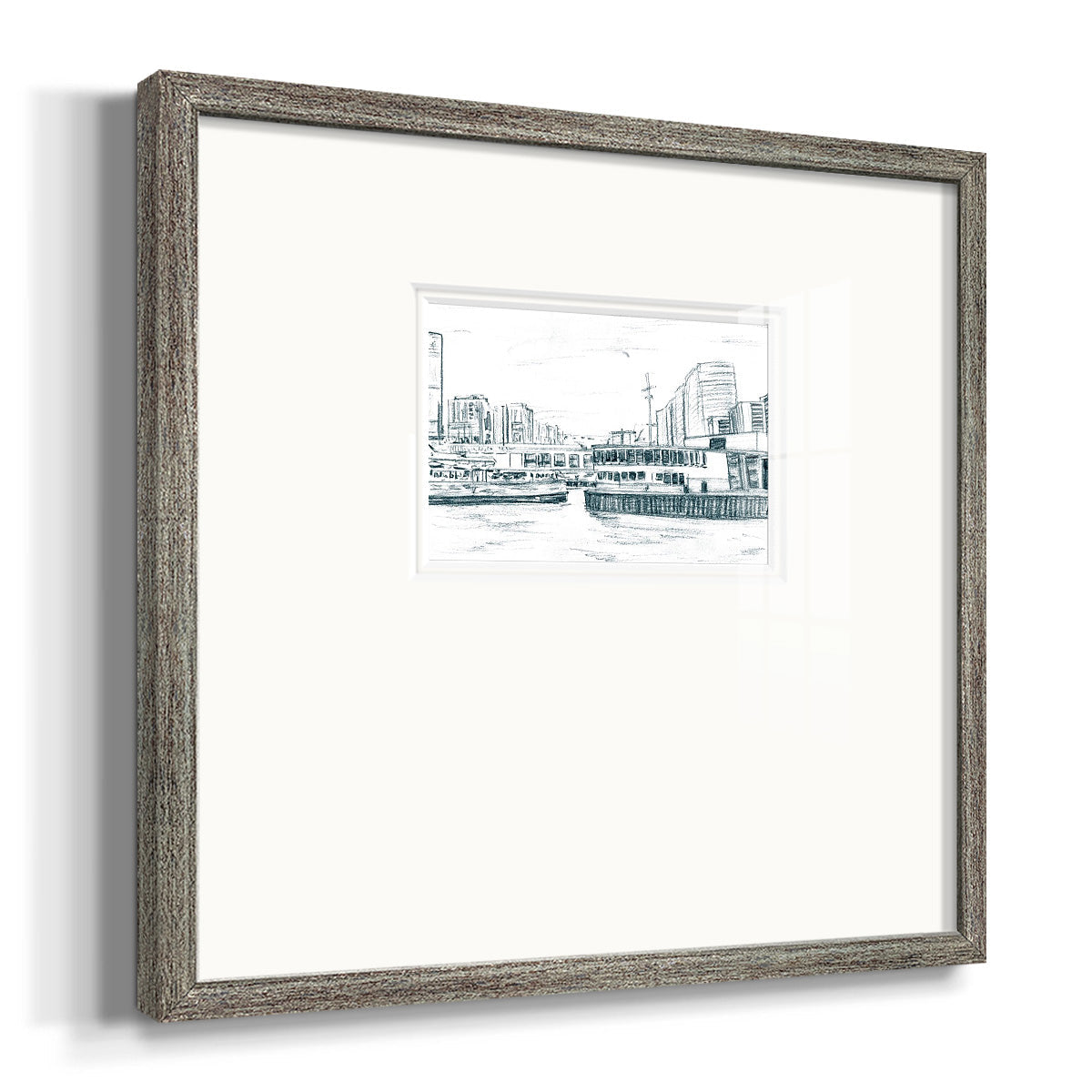 Ferryboats III Premium Framed Print Double Matboard