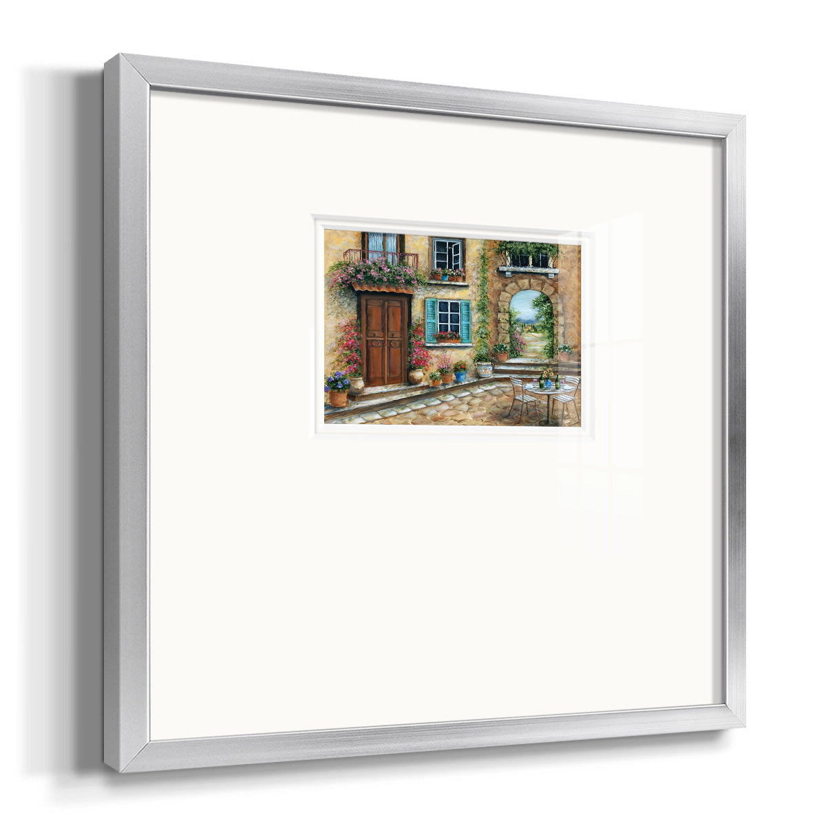 Tuscan Courtyard Premium Framed Print Double Matboard