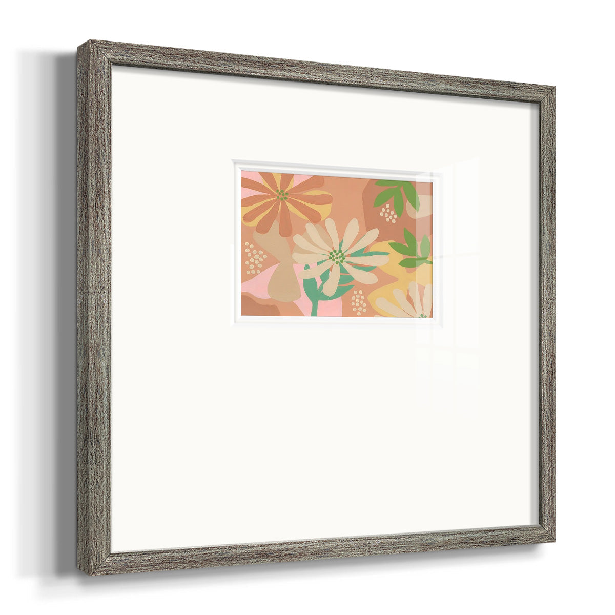 Neutral Blooms III Premium Framed Print Double Matboard