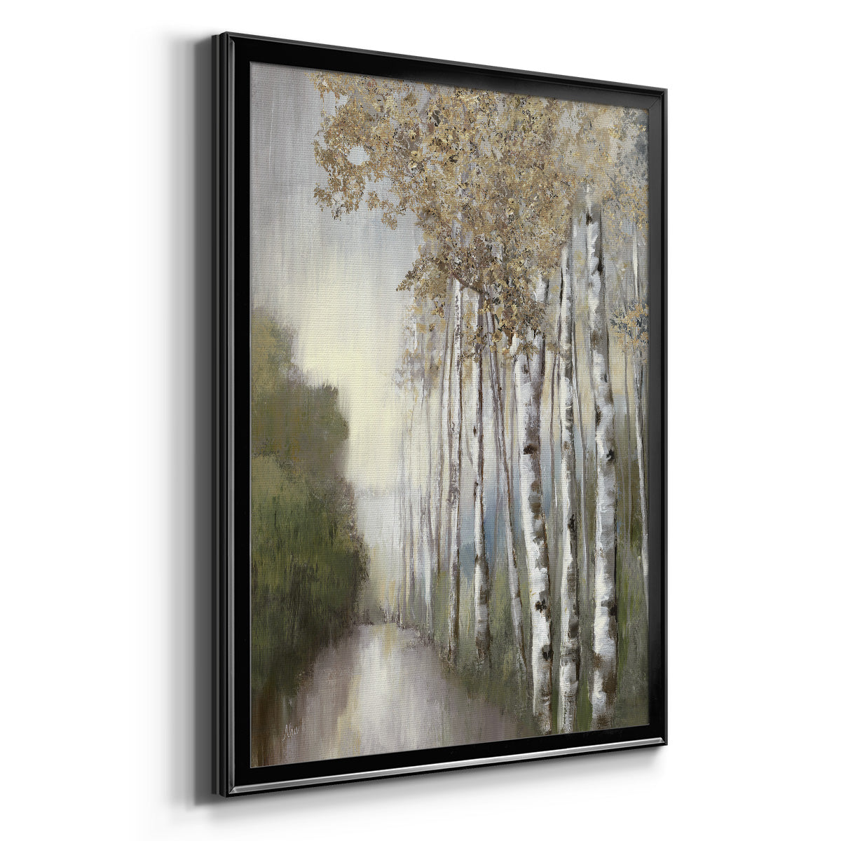 Woodland Walk Neutral - Modern Framed Canvas Print