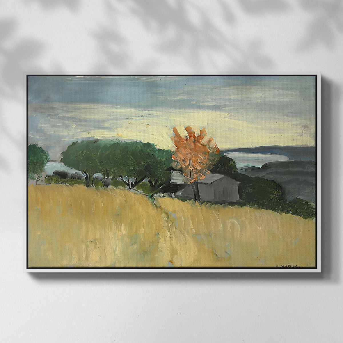 Fields of Wheat in Cagnes, 1918 - Floater Framed Canvas Print